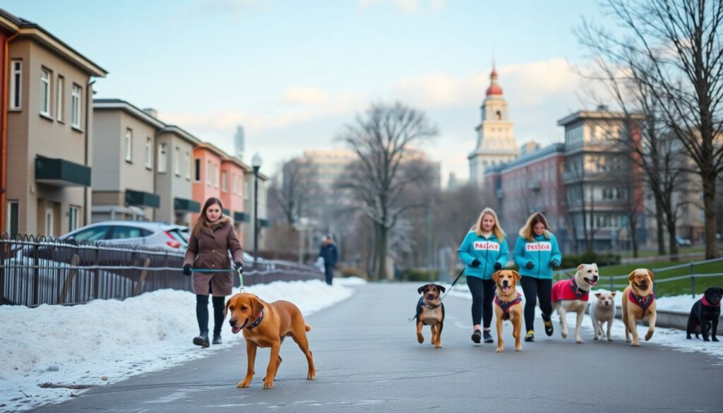 Как заработать на услугах по выгулу собак. - иллюстрация