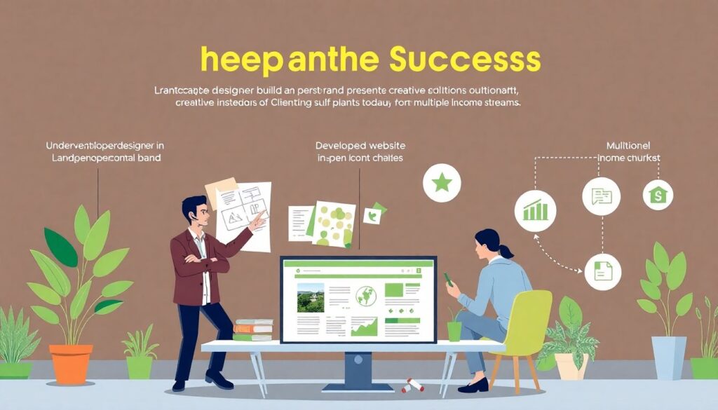 Как заработать на услугах по ландшафтному дизайну. - иллюстрация