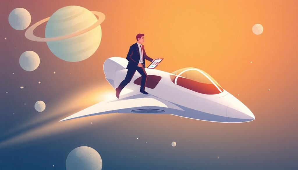 Инвестиции в акции аэрокосмической отрасли. - иллюстрация