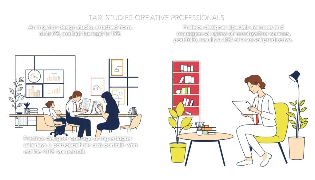 Налоги для дизайнеров интерьера. - иллюстрация