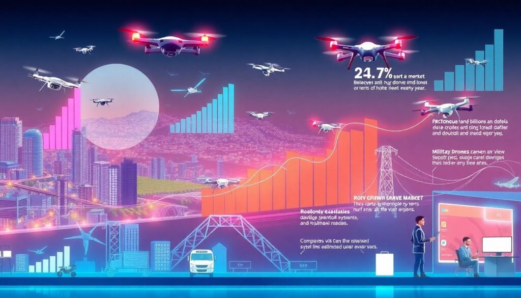 Инвестиции в акции компаний, производящих беспилотные летательные аппараты. - иллюстрация