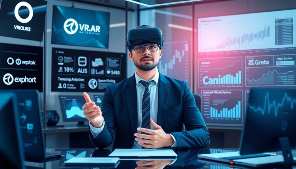 Инвестиции в акции компаний, занимающихся виртуальной и дополненной реальностью. - иллюстрация